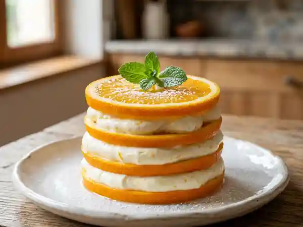 Mille-feuilles d'oranges au mascarpone et Cointreau : dessert frais et gourmand - Photo de présentation