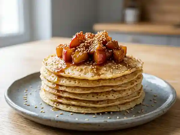 Mini crêpes aux pommes fondantes et sésame - Photo de présentation