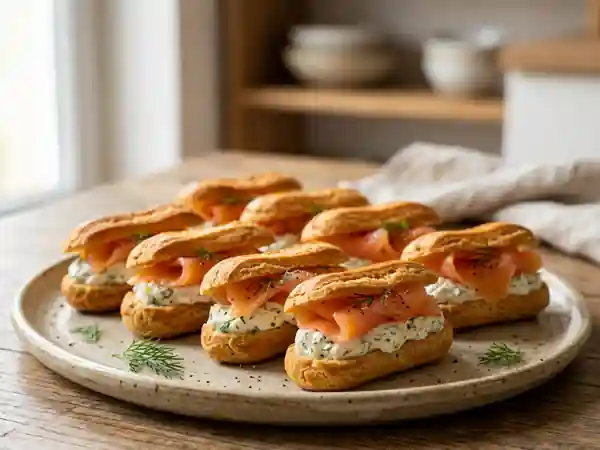 Éclairs craquants au saumon et crème d'aneth - Photo de présentation