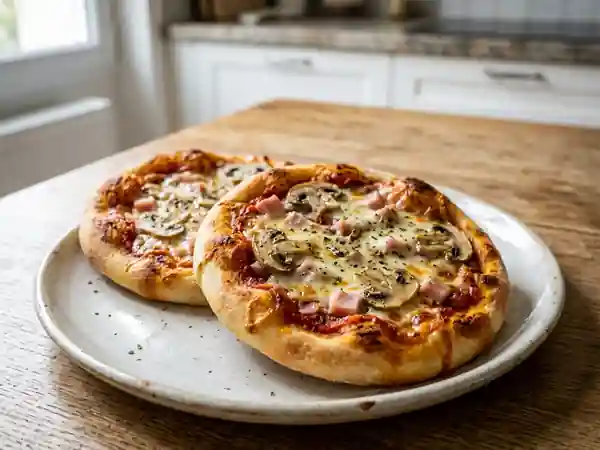 Mini pizzas reine croustillantes et fondantes - Photo de présentation