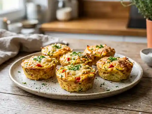 Mini quiches légères sans pâte aux légumes frais - Photo de présentation
