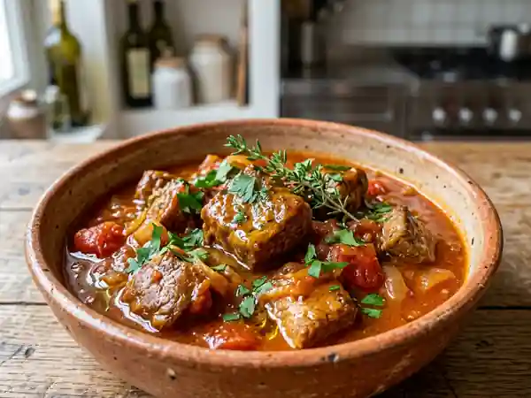 Mitonade de veau à la provençale : plat mijoté savoureux et parfumé - Photo de présentation