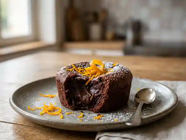 Moelleux au chocolat noir intense et zestes d'orange - Photo de présentation