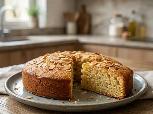Moelleux aux amandes léger à l'édulcorant : dessert fondant et sain - Photo de présentation