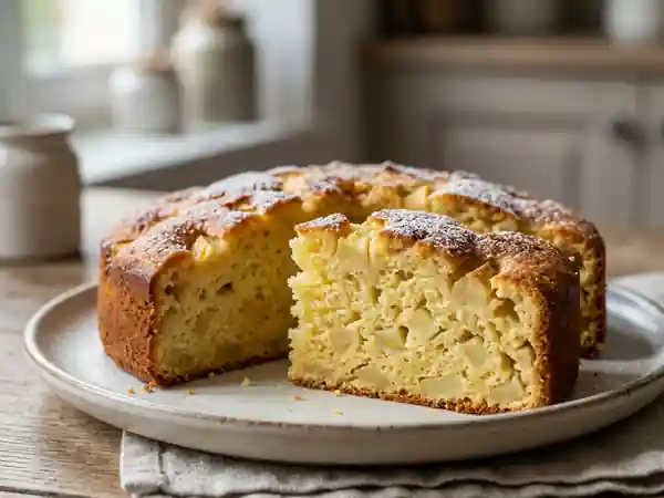 Moelleux aux pommes fondant et vanillé - Photo de présentation