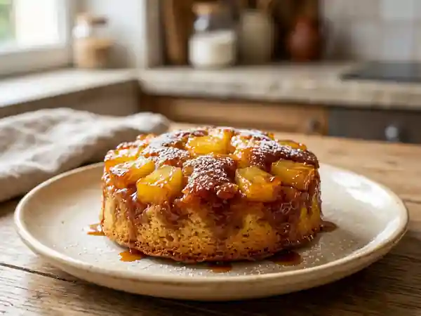 Moelleux caramélisé à l'ananas : dessert fondant et gourmand - Photo de présentation