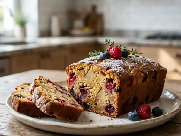 Moelleux fondant aux fruits d'automne et d'été - Photo de présentation