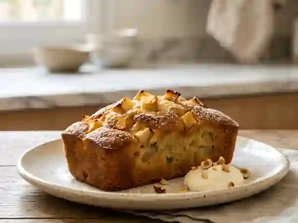 Moelleux fondant aux pommes et poires vanillées - Photo de présentation