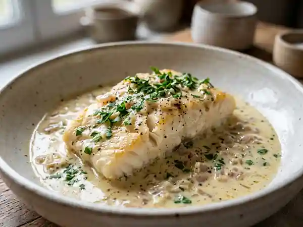 Morue à la crème onctueuse : recette savoureuse et facile - Photo de présentation