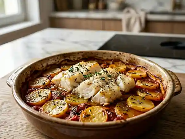 Morue aux pommes de terre à la provençale : recette savoureuse et facile - Photo de présentation