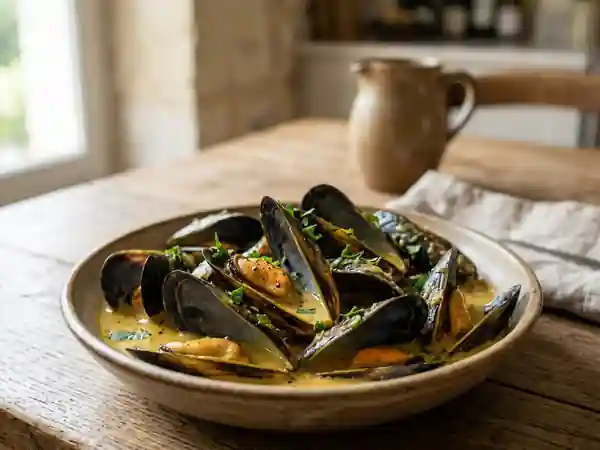 Mouclade charentaise onctueuse au curry - Photo de présentation