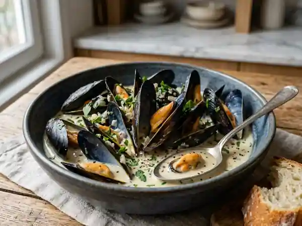 Moules à la crème : chair iodée et jus onctueux - Photo de présentation