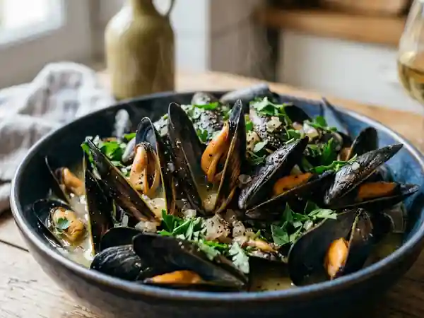 Moules au vin blanc : recette savoureuse et facile à préparer - Photo de présentation