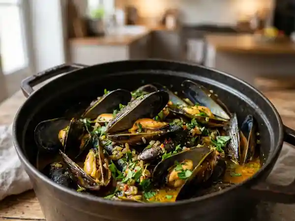 Moules charnues au piment et curcuma - Photo de présentation