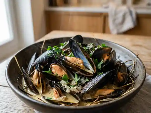 Moules fumées au foin et crème onctueuse - Photo de présentation