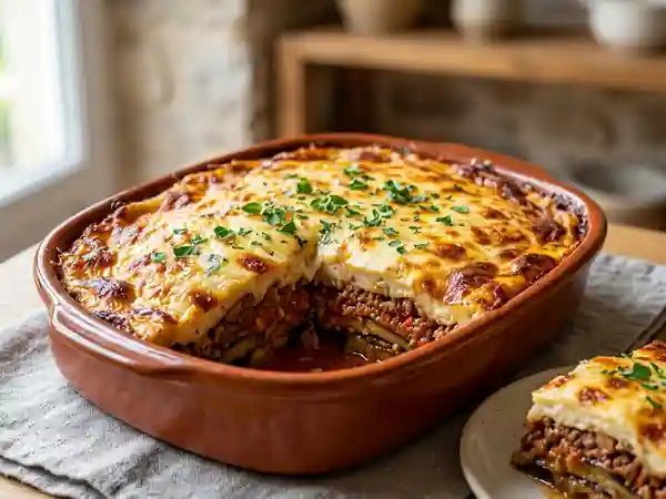 Moussaka fondante au bœuf et cannelle - Photo de présentation
