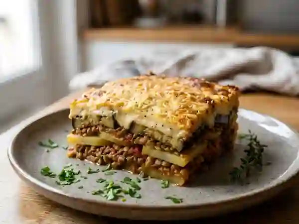 Moussaka fondante aux lentilles corail - Photo de présentation