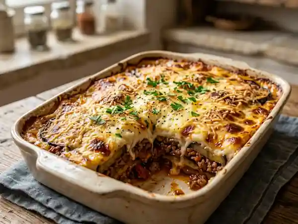 Moussaka Fondante au Bœuf et à l'Agneau - Photo de présentation