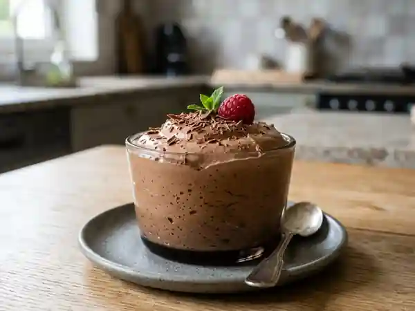Mousse au chocolat au lait fondante - Photo de présentation