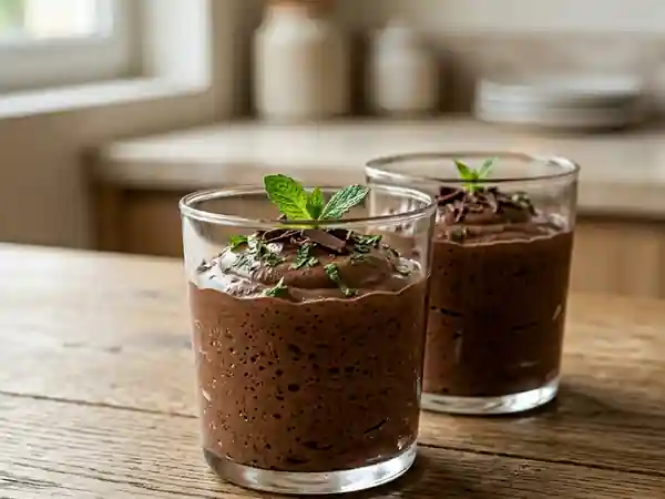 Mousse chocolat noir et menthe fraîche - Photo de présentation