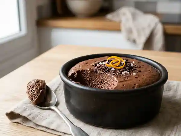 Mousse au chocolat noir aérienne - Photo de présentation