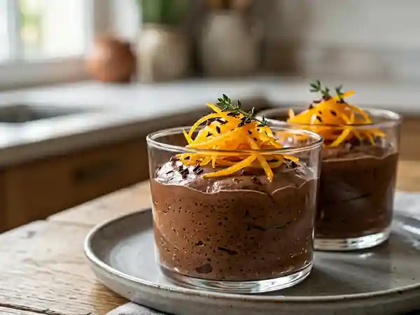 Mousse chocolat intense et julienne d'orange - Photo de présentation