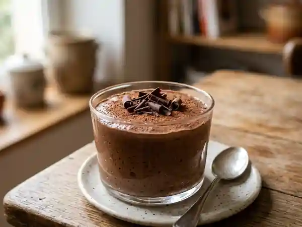 Mousse au chocolat noir aérienne - Photo de présentation