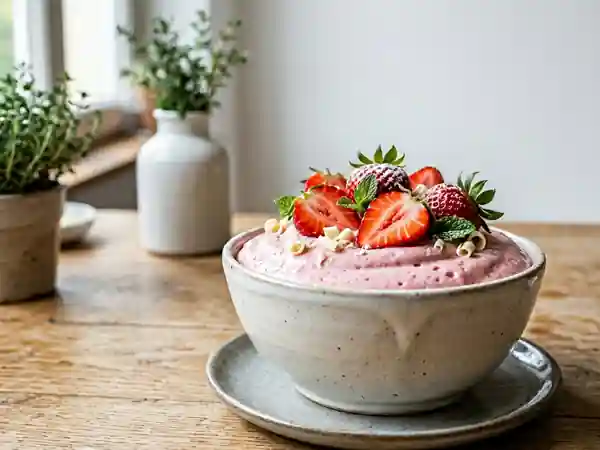 Mousse aux fraises onctueuse et nuageuse - Photo de présentation