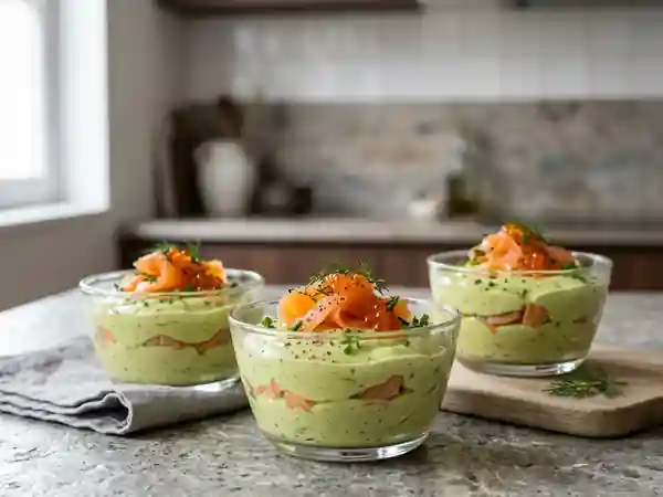 Mousse d'avocat onctueuse au saumon fumé - Photo de présentation