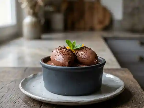 Mousse glacée au chocolat intense et onctueuse - Photo de présentation