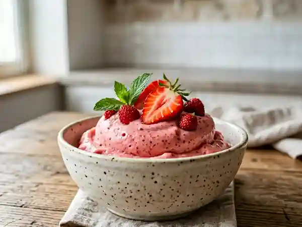 Nuage de fraises glacé et fondant - Photo de présentation