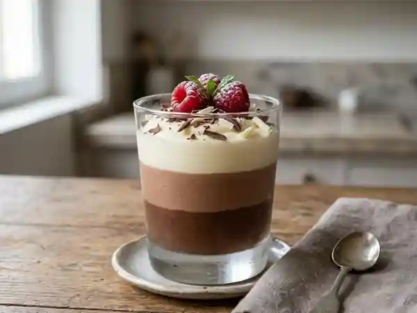 Trio de mousses glacées aux trois chocolats - Photo de présentation