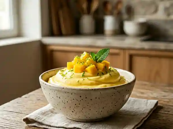 Mousse glacée légère à la mangue : dessert frais et fruité facile - Photo de présentation