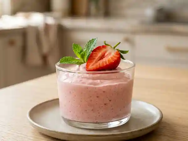 Mousse de fraises aérienne à la chantilly - Photo de présentation