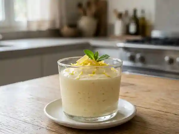 Mousse légère au citron sans œufs : dessert frais et facile - Photo de présentation