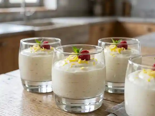 Mousse légère au skyr ou fromage blanc, dessert frais et onctueux - Photo de présentation