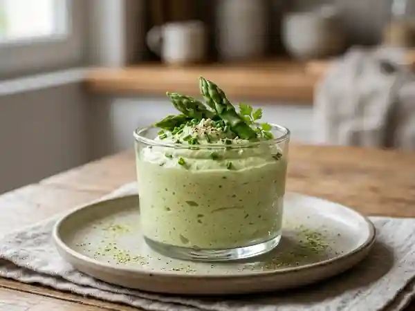 Mousse légère et onctueuse aux asperges vertes - Photo de présentation