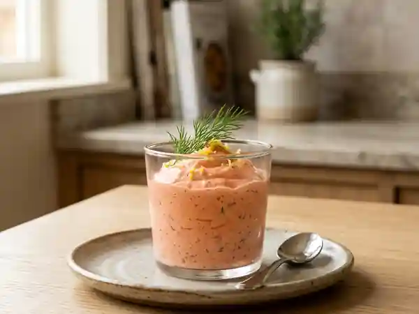 Mousse aérienne de saumon rouge à l'aneth - Photo de présentation