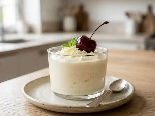 Mousse nuage chocolat blanc et kirsch - Photo de présentation