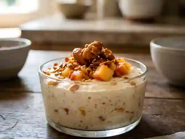Mousse aux amandes et pêches - Photo de présentation