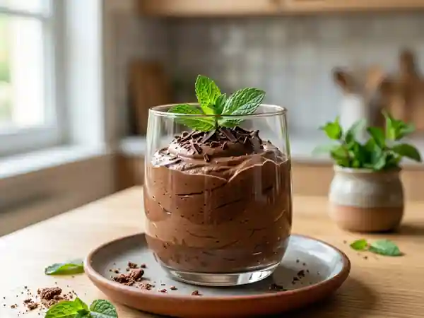 Mousse onctueuse chocolat noir et menthe - Photo de présentation