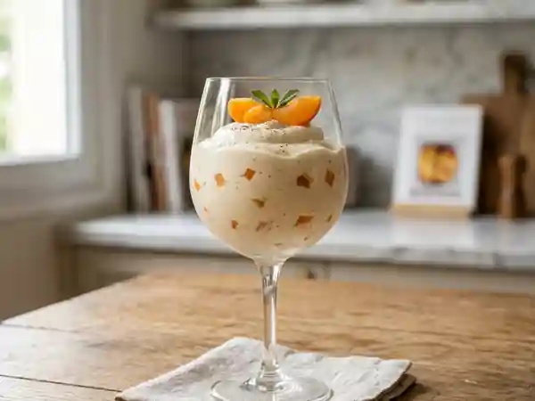 Mousse vanillée légère aux abricots frais - Photo de présentation