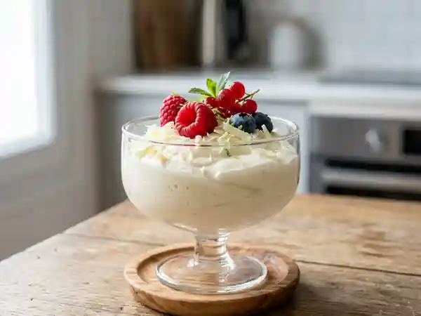 Mousseline onctueuse au chocolat blanc : dessert léger et gourmand - Photo de présentation