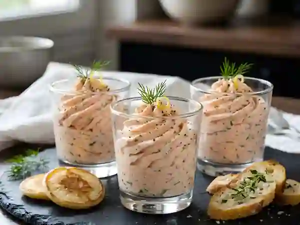 Mousses de saumon onctueuses aux herbes - Photo de présentation