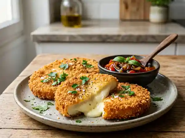 Mozzarella panée crousti-fondante - Photo de présentation