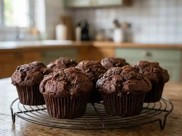 Muffins fondants au double chocolat - Photo de présentation