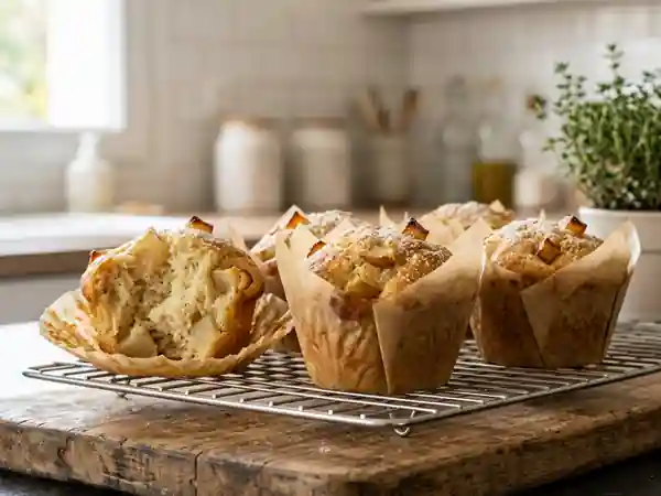 Muffins fondants à la poire et au yaourt - Photo de présentation