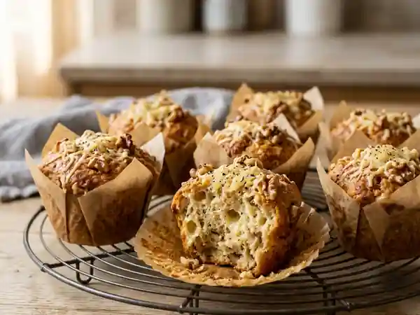 Muffins Moelleux au Fromage et Noix Croquantes - Photo de présentation