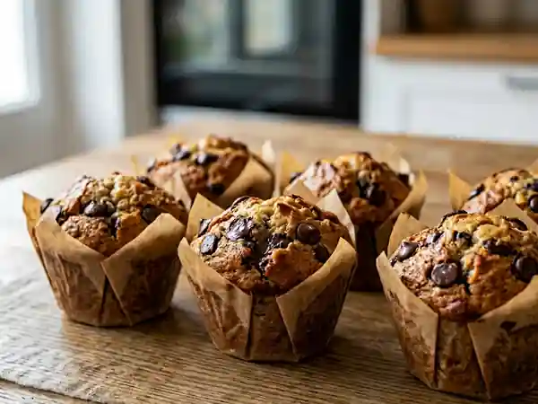 Muffins Moelleux Pomme et Pépites de Chocolat - Photo de présentation
