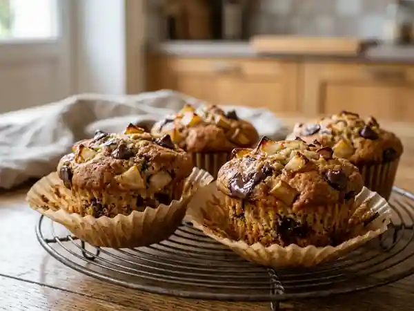 Muffins moelleux aux poires et pépites de chocolat - Photo de présentation